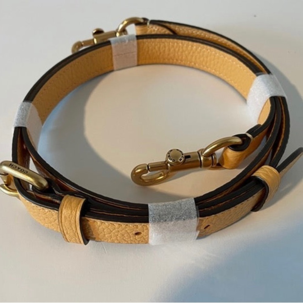 Coach Pebbled Leather Adjustable Handbag Shoulder Strap  Honeycomb/Gold  NWOT